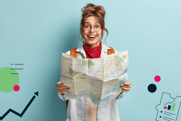 Woman mapping her journey