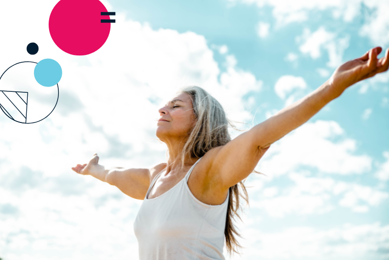 Woman enjoying positive wellbeing